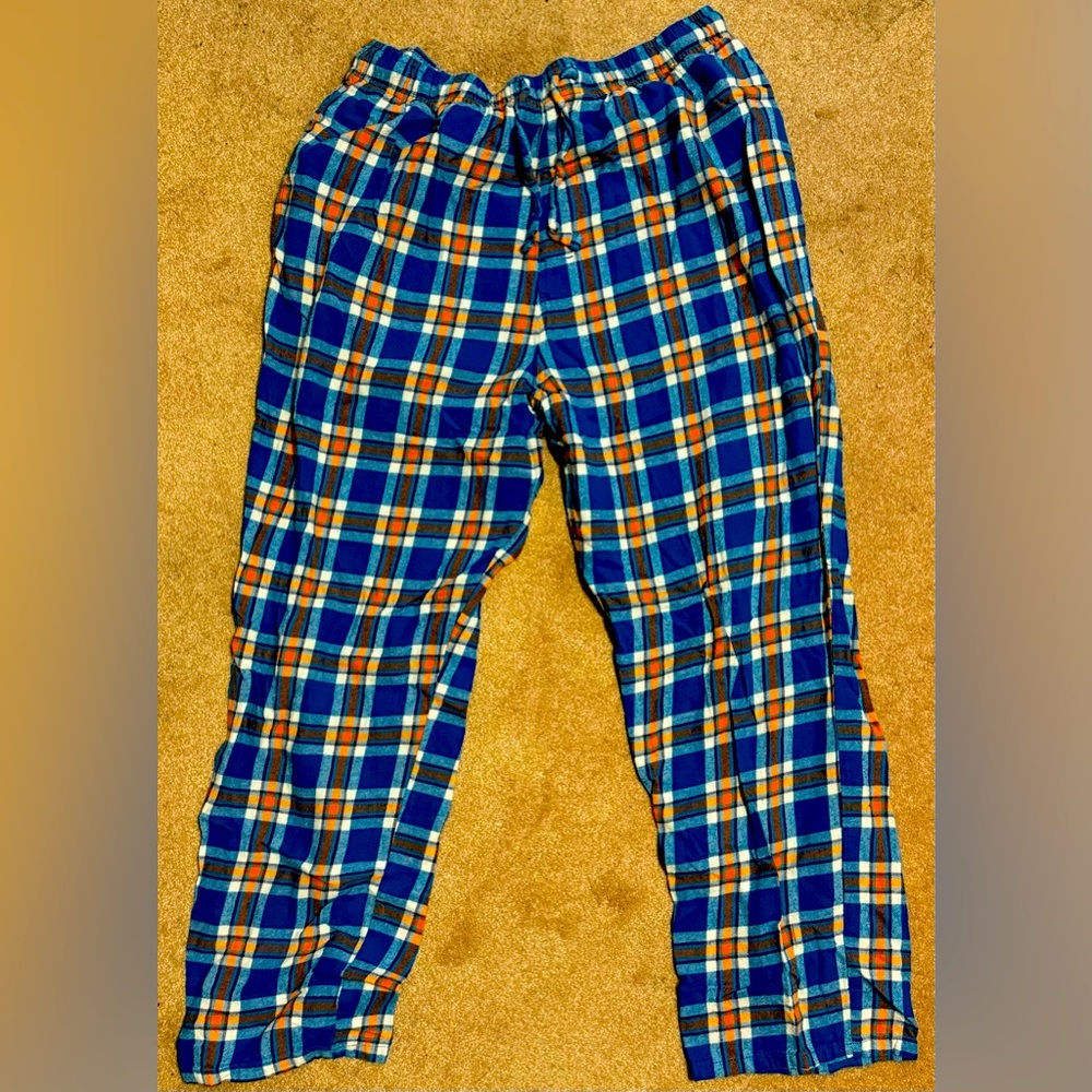 Old Navy’s Men’s Flannel Pajama Bottoms Blue & Orange Size OS